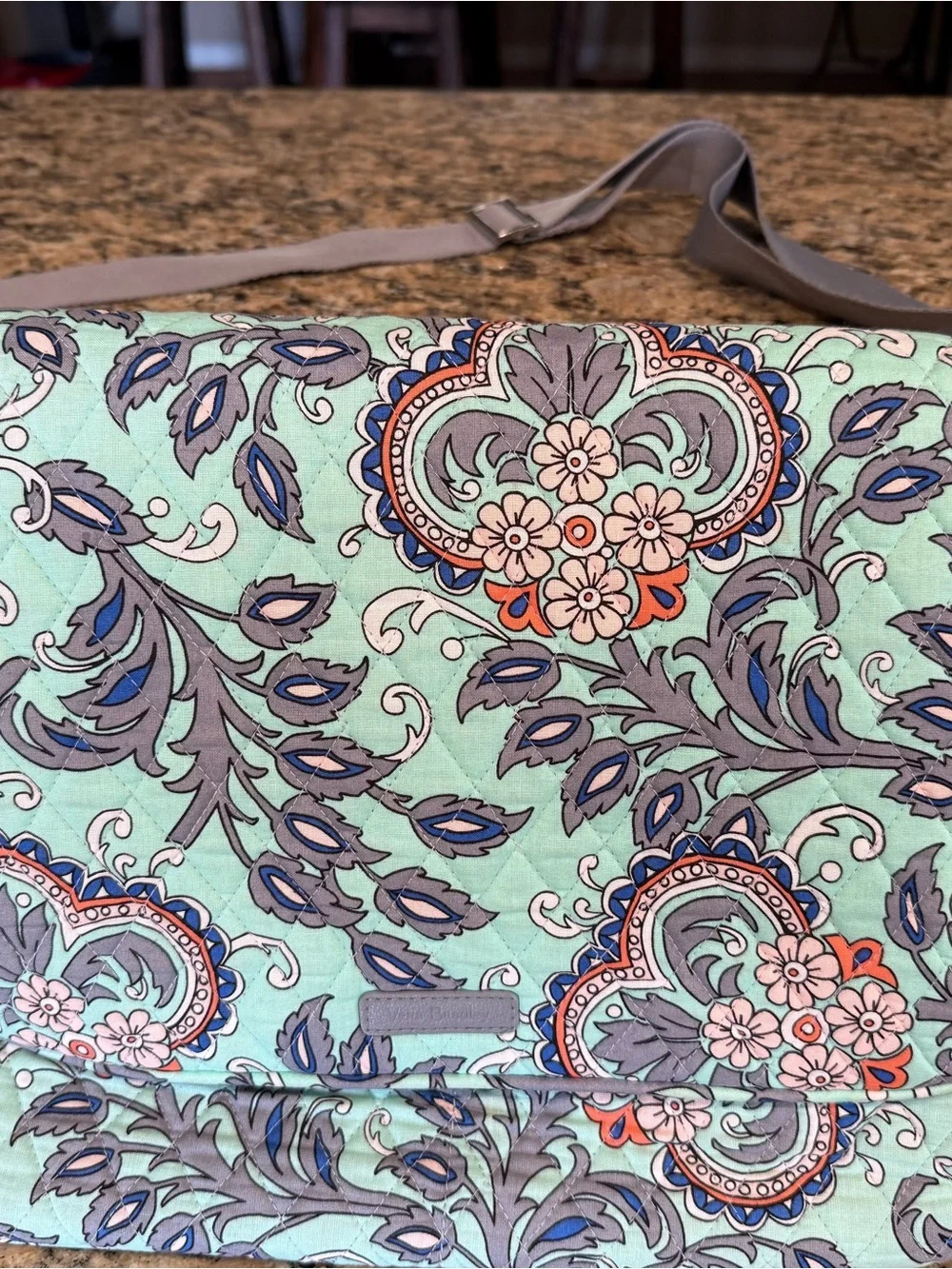 Quilted Floral Fold-Over Women’s Clutch Bag - Mint Floral